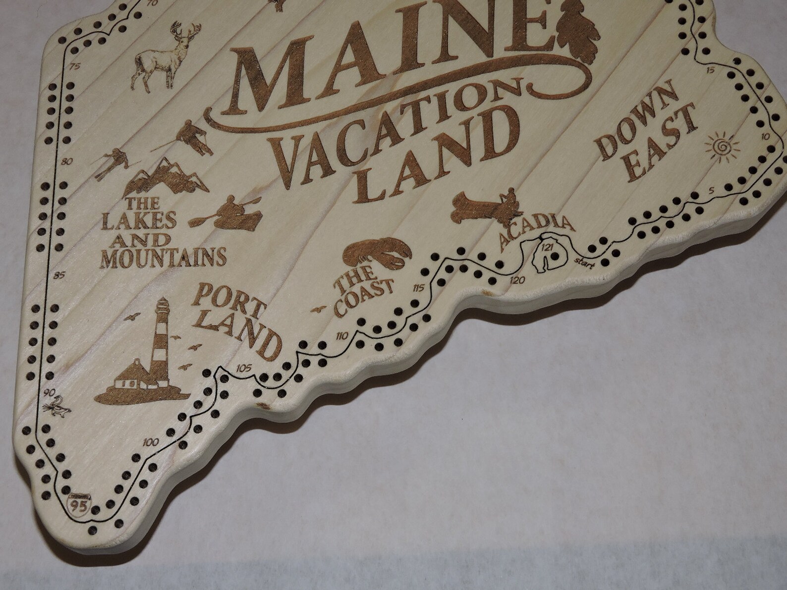 Maine Shaped Cribbage Board Etsy