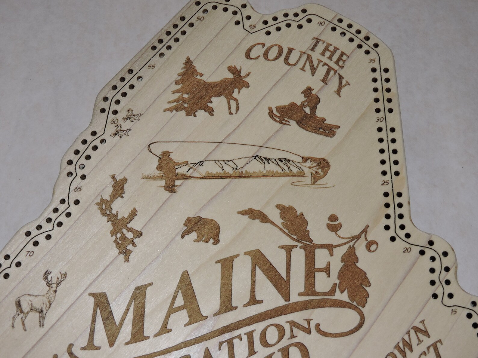 Maine Shaped Cribbage Board Etsy