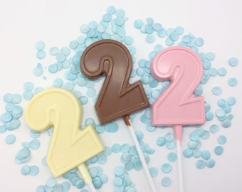 No. 2 Number two chocolate lollipops