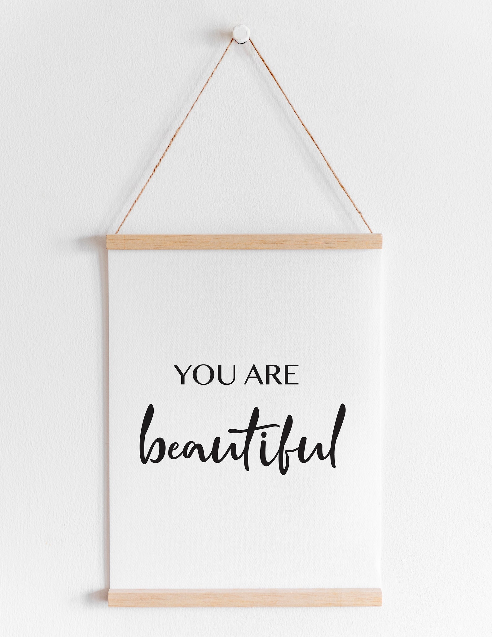 You are beautiful /Typography / Wall Art Print / Poster / Etsy