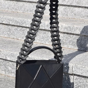 Facet shoulder bag with Venice strap - handbag - crossbody bag-  Scandinavian design Geometrical handbag - Origami style bag