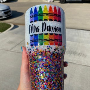 Personalized Teacher Glitter Tumbler, teacher gift, teacher cup