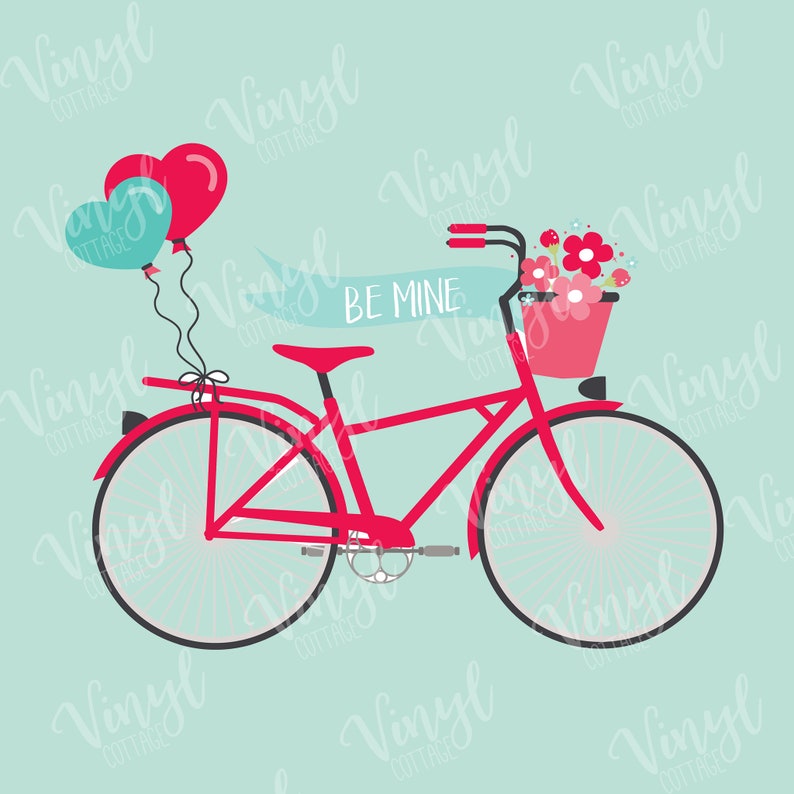 Download Valentine Be Mine Sublimation Valentine Bicycle HTV ...