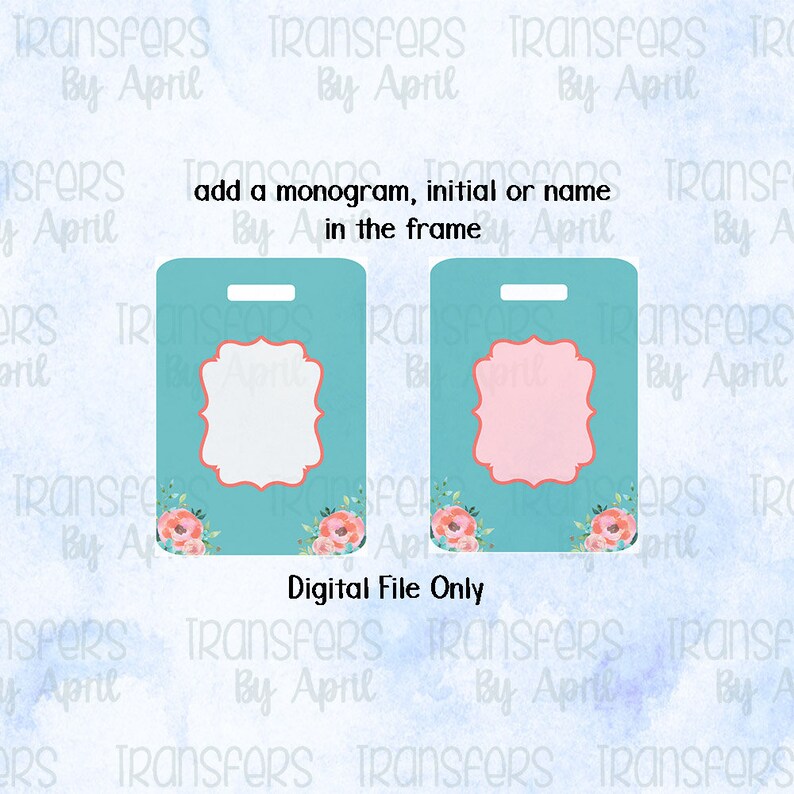 Luggage Tag Sublimation Templatedigital Filemint Floral Etsy