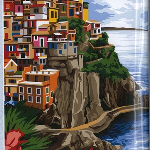 NEEDLEPOINT KIT PORTOFINO Italie Vibrant Color by Seg de Paris dmc fils