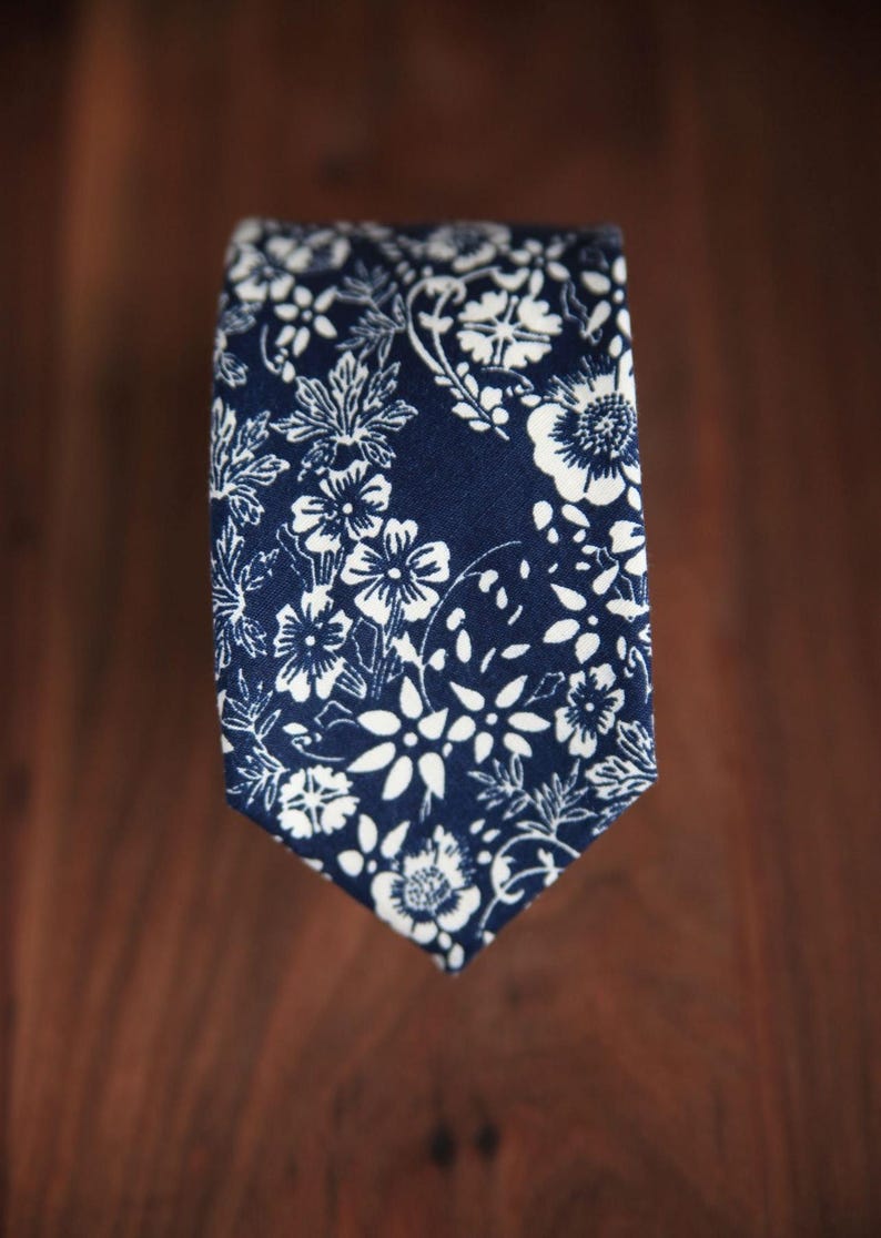 Blue and White Floral Neckties - Etsy
