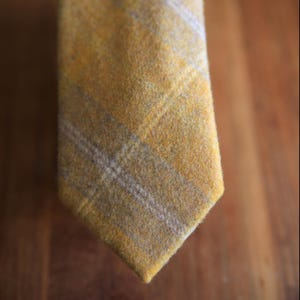 Yellow and Brown Wool Tie