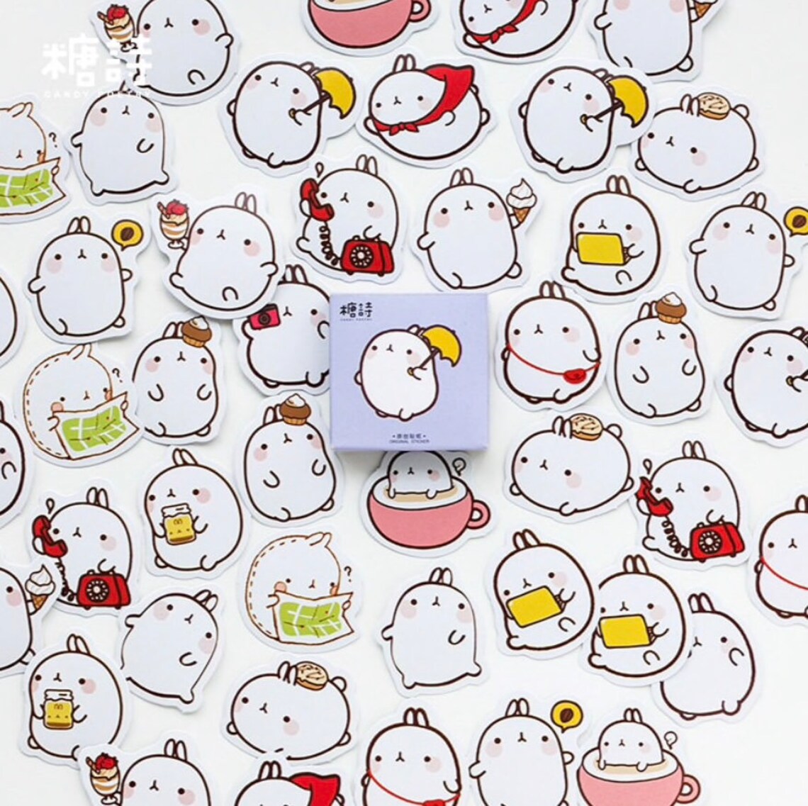 Cute Rabbit Stickers 1 pack 45 Stickers Scrapbooking Etsy