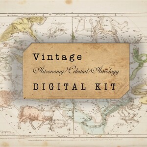 Vintage Astronomy| Celestial| Astrological Digital Printable |Instant Download |Digital Collage |Vintage Images | Vintage antique Ephemera