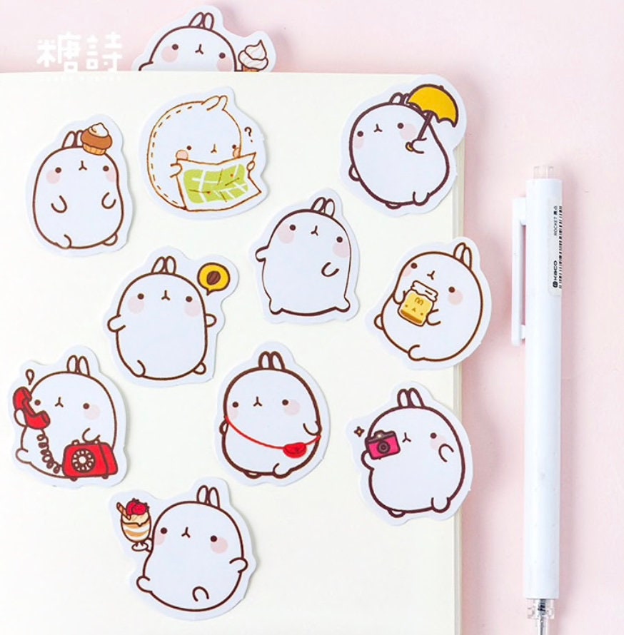 Cute Rabbit Stickers 1 pack 45 Stickers Scrapbooking Etsy