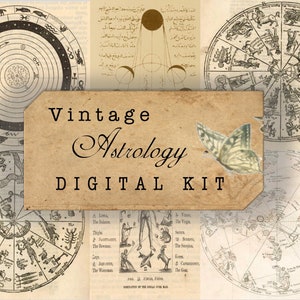 Vintage Astrologie Digital Druckbare Ephemera | Vintage Fotos | Sofort Download | Digitale Collage | Vintage Bilder | Vintage antike Ephemera