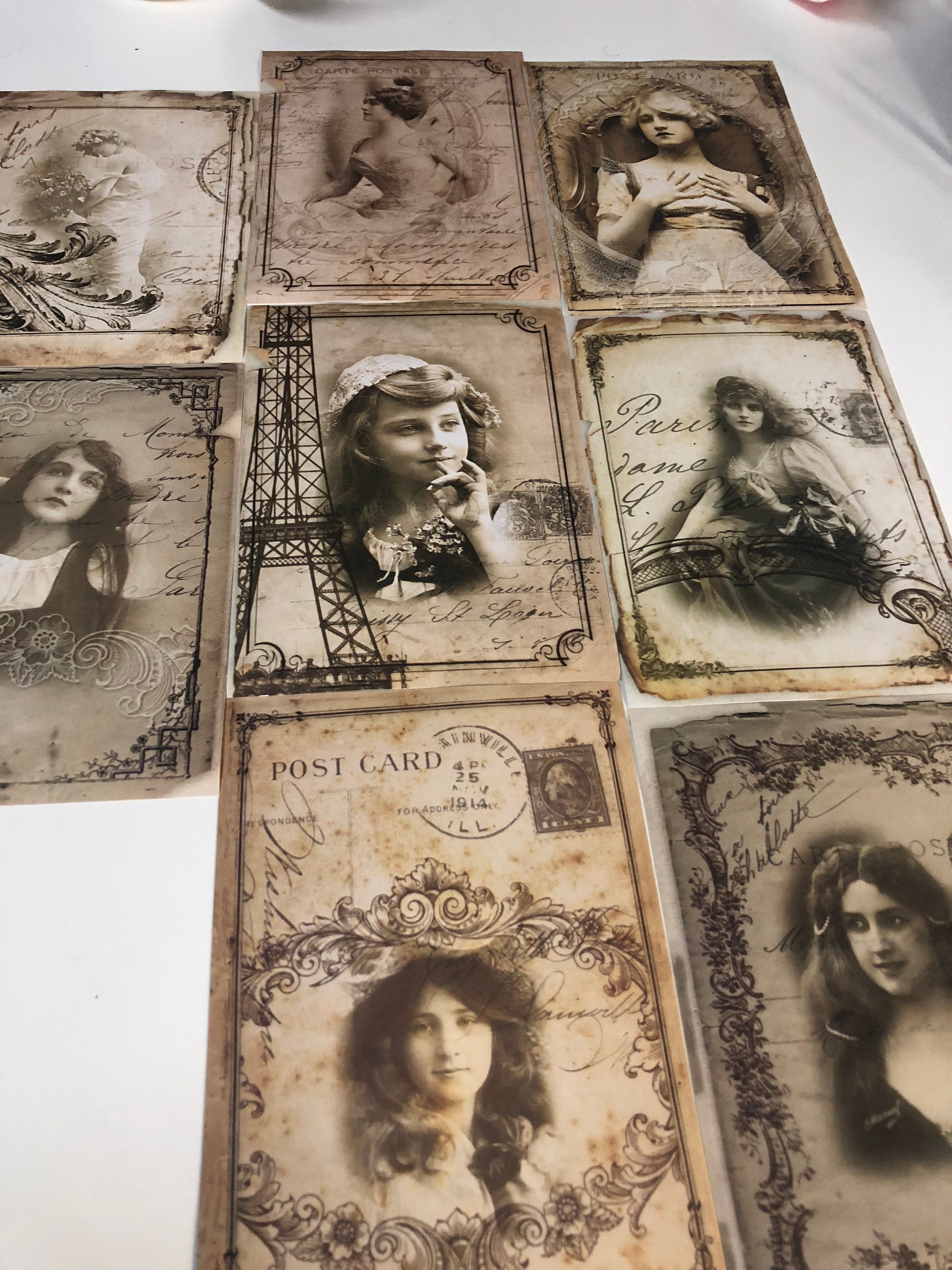 Set of 8 Vintage Photos Stickers Large Photo Stickers Etsy