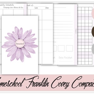 Encarts COMPACTS pour l'enseignement à domicile Franklin Covey | Agenda Love Line | Planificateur à encarts scolaires | Téléchargement instantané |Sans date