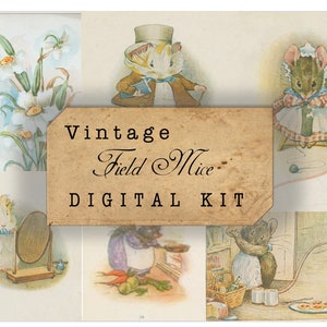 Veldmuizen Afdrukbare Ephemera | Direct downloaden | Digitale Collage | Vintage afbeeldingen | Vintage Antieke Ephemera