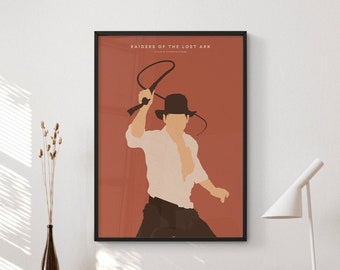 Indiana Jones Film Poster Digital Download | Minimalistisches Filmposter | Wand Kunstdruck | Druckbare Wand Kunst Druck | Film Print | Geschenkidee