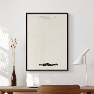 Póster de la película Misión Imposible para descargar digitalmente / Póster de película minimalista / Impresión de arte mural / Arte mural imprimible / Impresión de película / Idea de regalo