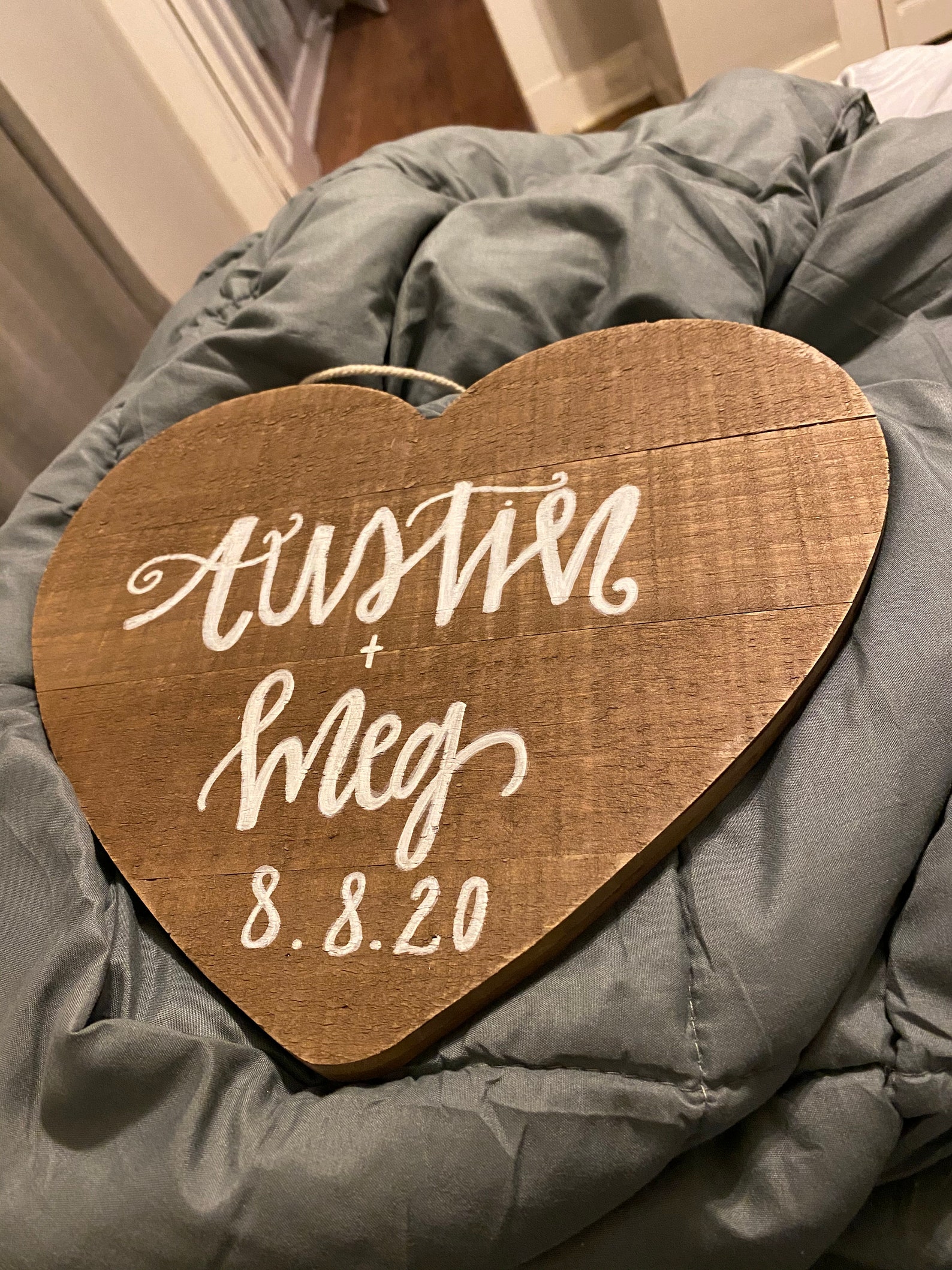 Hanging Wood Heart Sign Personalized Etsy