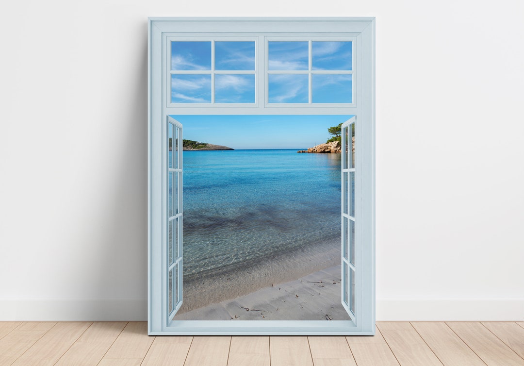 Open Window Wall Art Sea Beach Instant Download Wall Art Etsy
