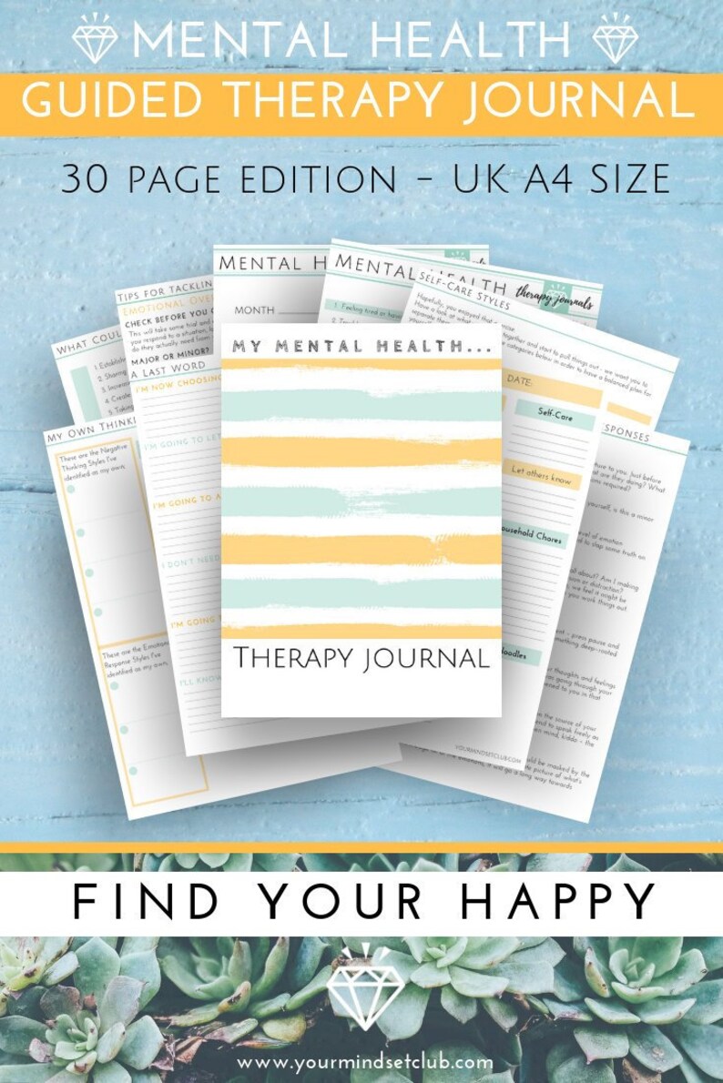 Mental Health Therapy Journal Depression and Anxiety Relief Etsy UK