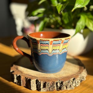 Handmade Ceramic Mug - 250ml Hand-Painted Pottery Cup for Coffee & Tea - Unique Mug Gift for Tea or Coffee Lovers