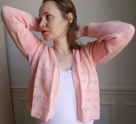 Vintage 50s short waistcoat pale pink