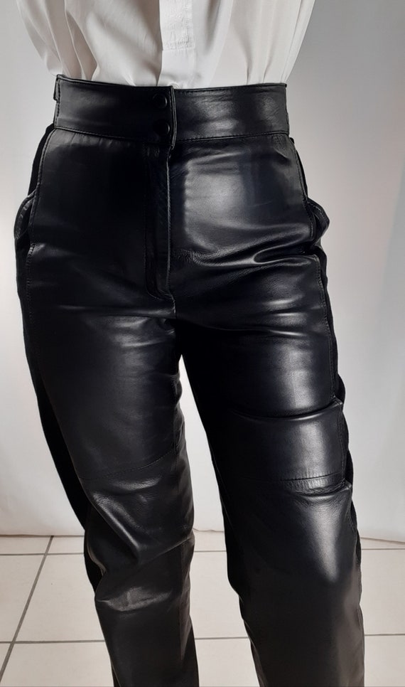 Vintage 80s leather pants and black suede