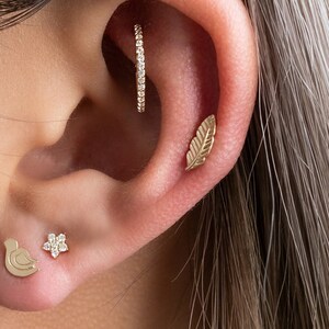 Men s Earring Men s 14k 14k Feather Earring Etsy