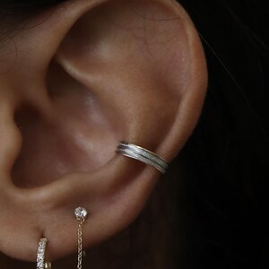 14K REAL Solid Gold Ear Cuff Ring, Golden Cartilage Conch Helix No Piercing Kids Ear Cuff Wrap Earring