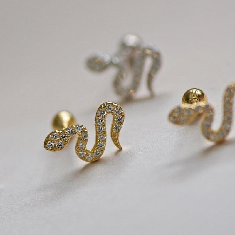 Snake Stud Earring main image 1
