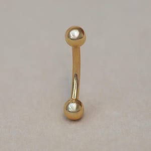 14K REAL Solid Gold Basic Belly Navel Piercing Curved Barbell Body Belly Piercing Jewelry 14Gauge Body Piercing For Women Gift
