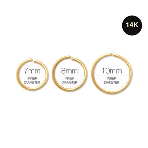 14K Solid Gold Continuous Hoop Ring, Ear and Body Piercing