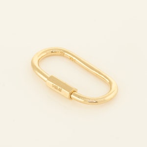 14K Echtgold Oval Paperclip Förmigen Charme-Enhancer-Anschluss, haltbare Chunky Kette Karabiner Verschluss Mehrere Charme Dicke Link-Schmucksachen