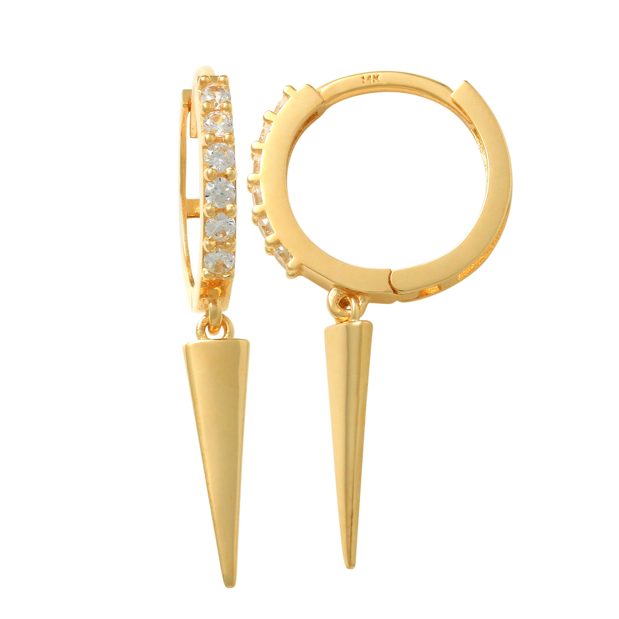 April May June — Gold Holes (Big), Zipper Pull Earrings