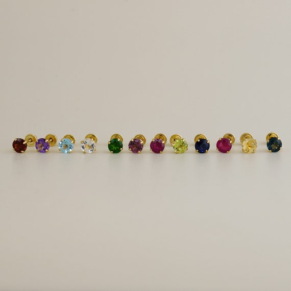 Real birthstone earrings hotsell
