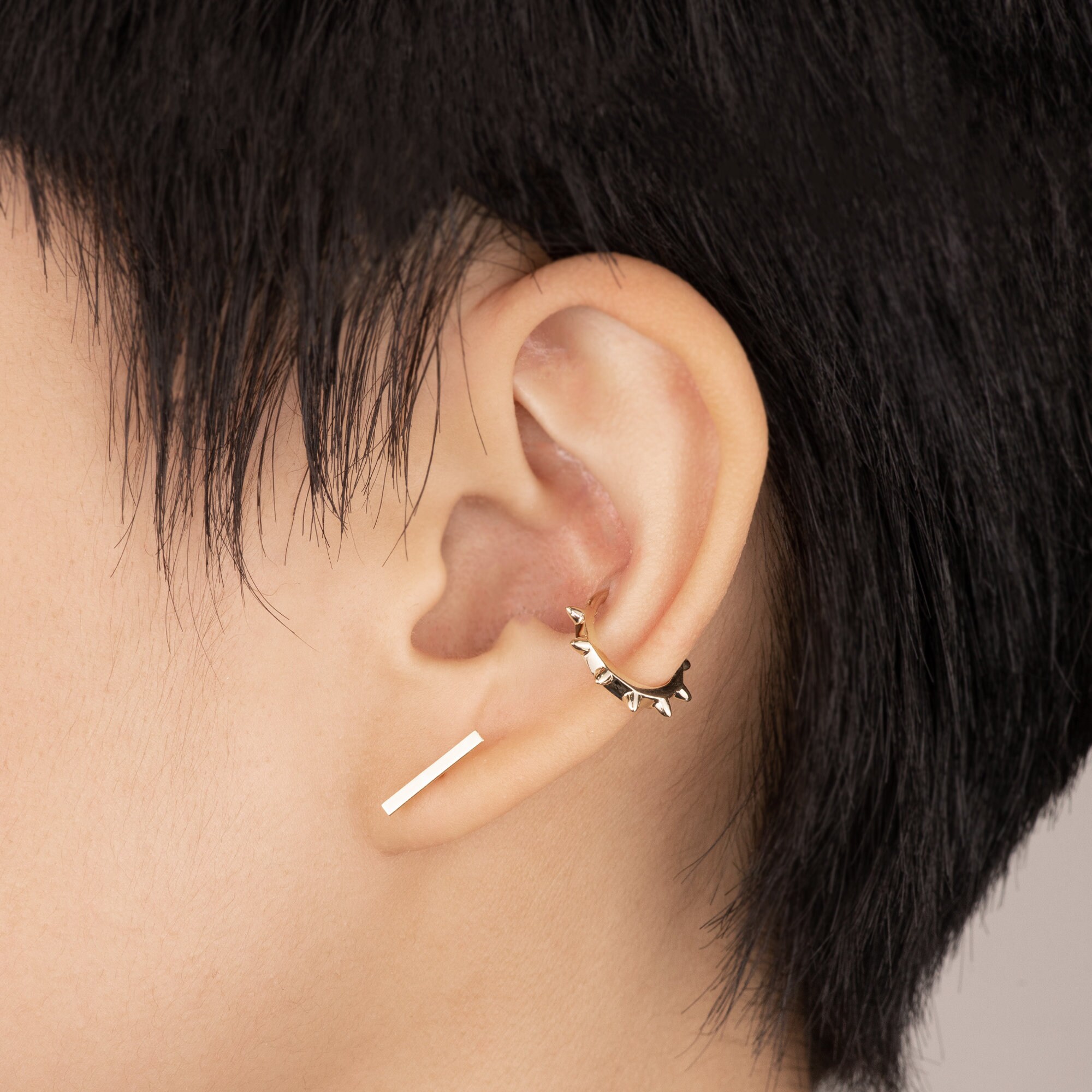 Anygolds 14K Real Solid Gold Twist Cubic Zirconia Hoop Earrings, Cartilage Daith Helix Tragus