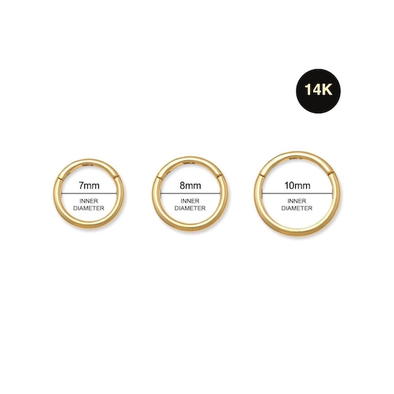 ◆STONEHENgE◆ DAL 14K Piercing SA24B38T Single 14k Gold Daith Earring, Small Hoop Earring With Diamonds