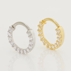 ANYGOLDS 14K Solid Gold Spike Hoop Earring