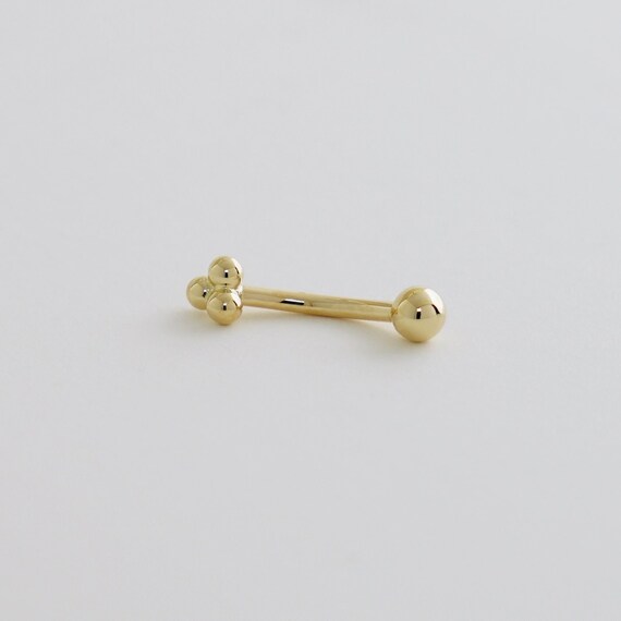 Gold on sale curved barbell