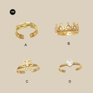 14K Solid Gold Ear Cuff Ring – Heart, Crown, Flower, Diamond – No-Piercing Cartilage Earcuff Earring