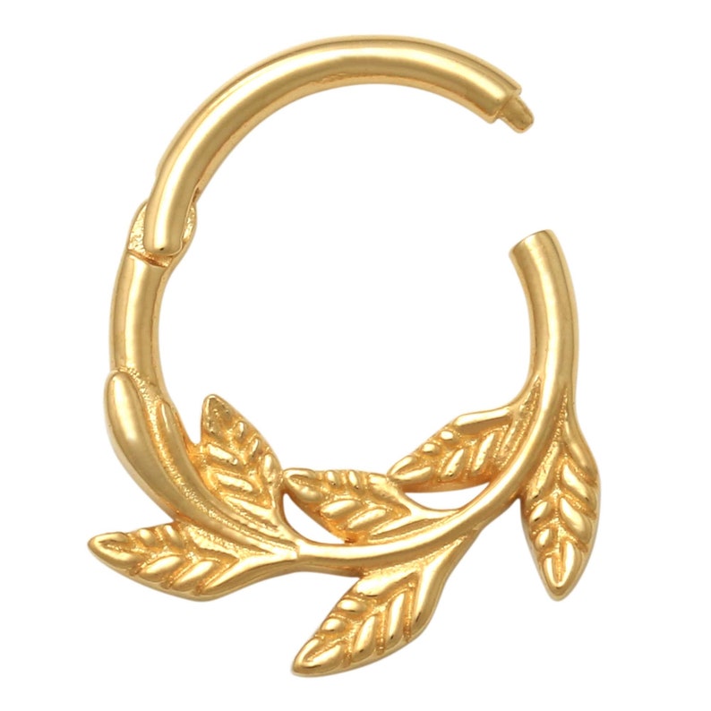 14K REAL Solid Gold Laurel Leaves Nose Piercing cartilage