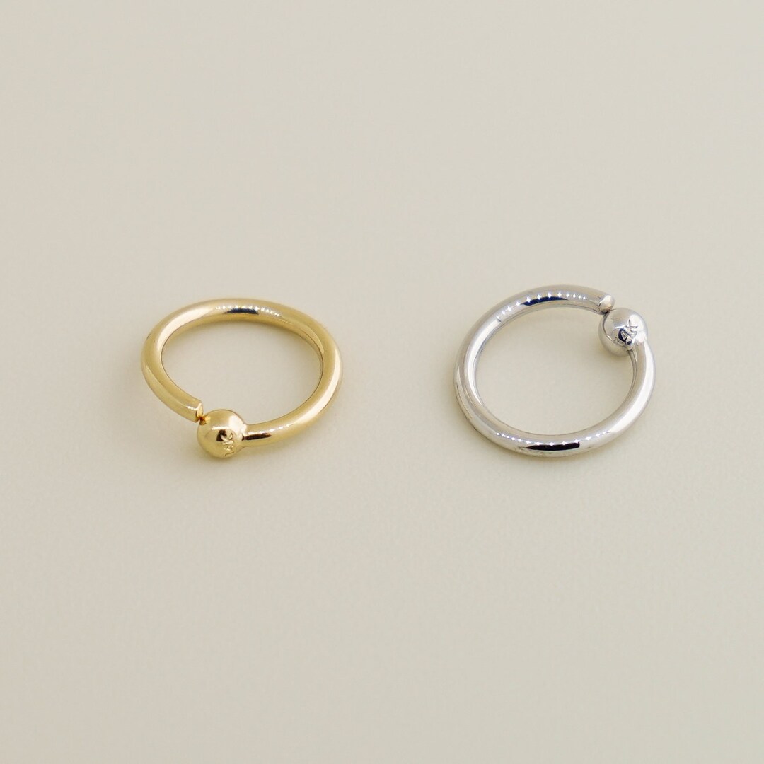 14K REAL Solid Gold Hoop Earring, Cartilage Daith Helix Tragu Conch