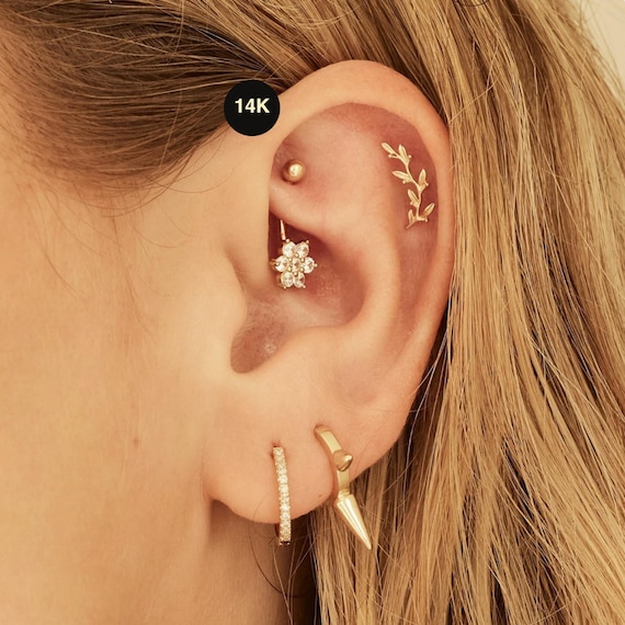 Body Piercing Best Earring Material For Cartilage Piercing 14K