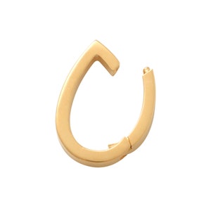 14K REAL Solid Gold Teardrop Shaped Charm Enhancer Connector, Durable Carabiner Clasp Multiple Gold Connector Jewelry