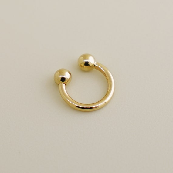 14KT Solid Yellow Gold Ear Cartilage Tragus Horseshoe Ring Hoop 14KT Solid Yellow Gold Ear Cartilage Tragus Horseshoe Ring Hoop