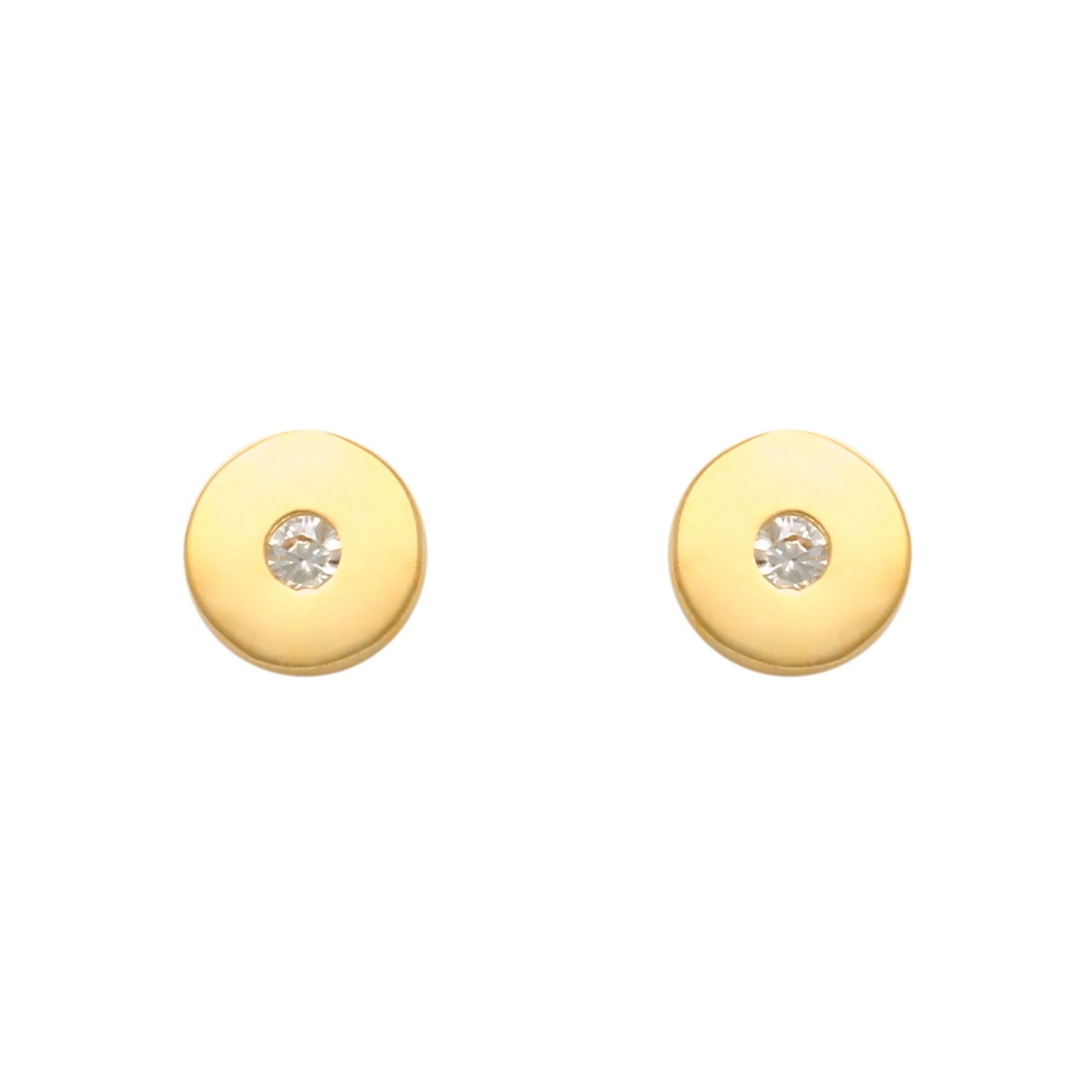 14K REAL Solid Gold Diamond CZ Stud Baby Earrings With Etsy