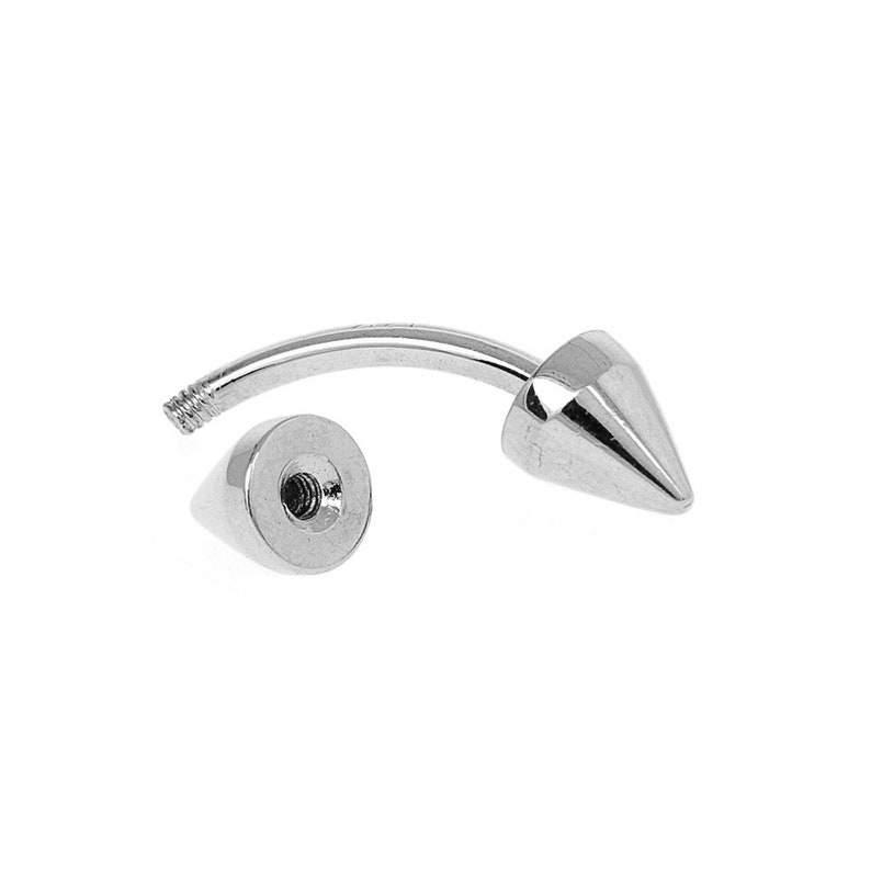 14K REAL Solid Gold Spike Curved Barbell Earring Eyebrow Etsy