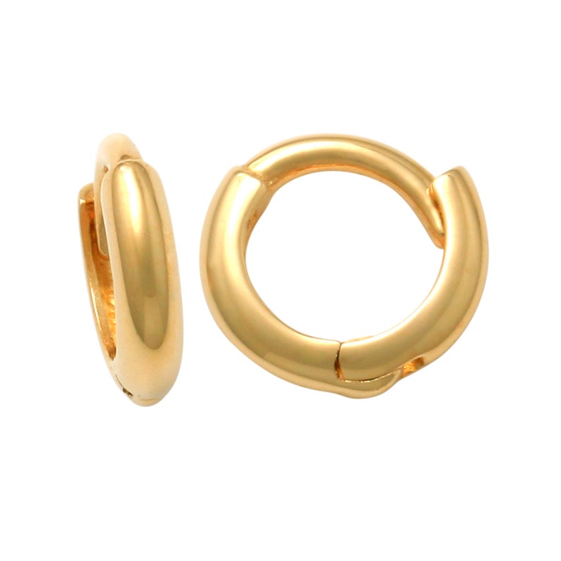 14K REAL Solid Gold Baby Tiny Mini Hoop Earrings Cartilage Etsy
