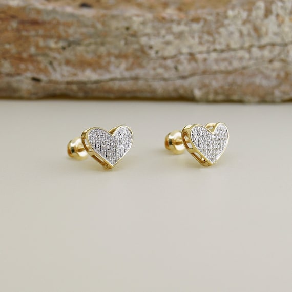 Baby diamond screw back earrings clearance