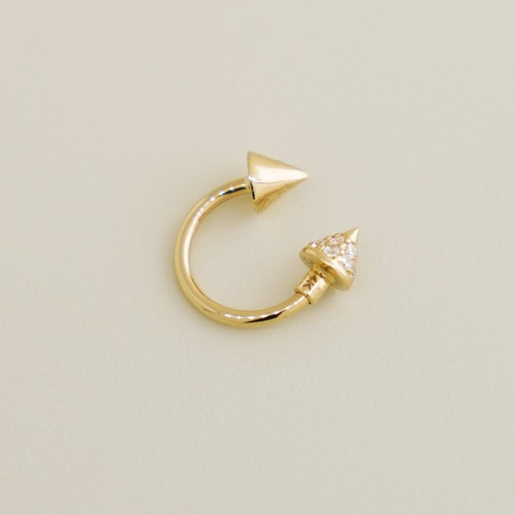 14KT Solid Yellow Gold Ear Cartilage Tragus Horseshoe Ring Hoop 14KT Solid Yellow Gold Ear Cartilage Tragus Horseshoe Ring Hoop