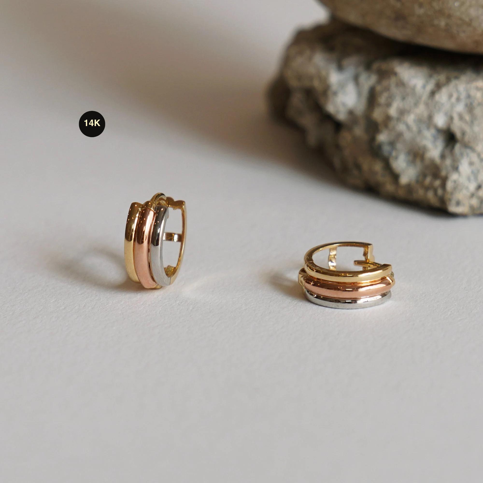 Artskin Gold Hoop Earrings Huggie Orecchini da donna in titanio, ipoallergenici, leggeri, per orecchie sensibili, cartilagine, elica, trago, orecchio, argento, 12 mm, Titanio